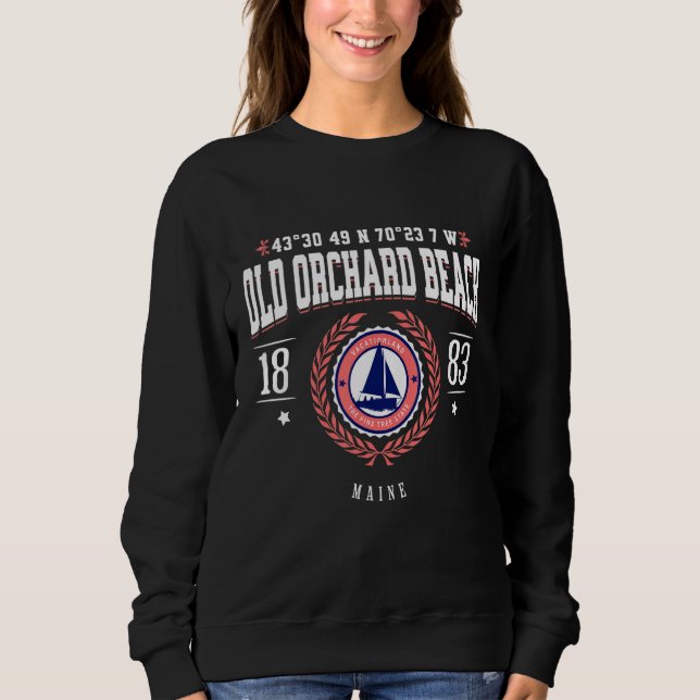 Old Orchard Beach Maine Nautical Sailboat Beach So T Shirt (Framsida)