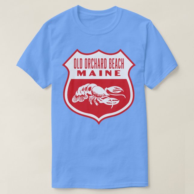 Old Orchard Beach Maine Retro Shield White T Shirt (Design framsida)