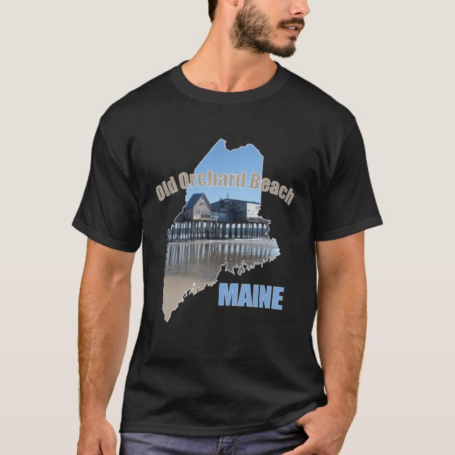 Old Orchard Beach Maine Souvenir OOB Pier Shorelin T Shirt (Framsida)