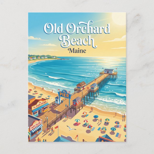 Old Orchard Beach, Maine Vykort (Framsida)