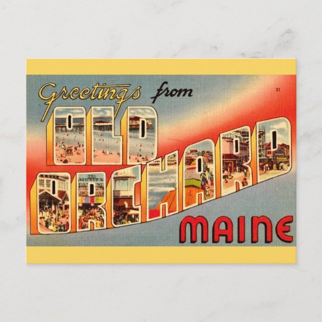 Old Orchard Beach ME  Vykort (Framsida)