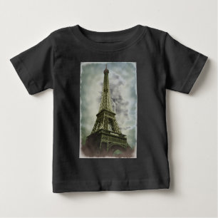 Old Photo Effect Eiffel Torn Paris T-shirt