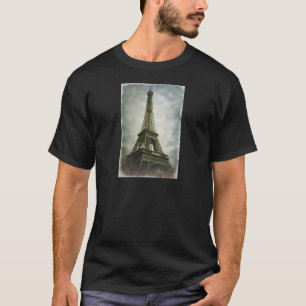 Old Photo Effect Eiffel Torn Paris T Shirt