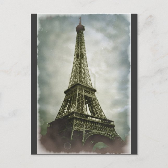 Old Photo Effect Eiffel Torn Paris Vykort (Framsida)