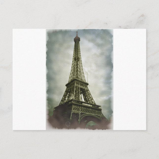 Old Photo Effect Eiffel Torn Paris Vykort (Framsida)