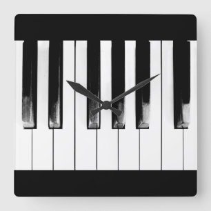 Old Piano Nycklar Fyrkantig Klocka