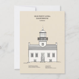 Old Point Loma Lighthouse - California - SBD Anteckningskort