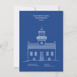 Old Point Loma Lighthouse - Kalifornien - AD Anteckningskort