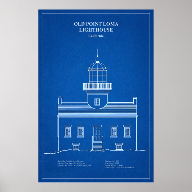 Old Point Loma Lighthouse - Kalifornien - AD Poster (Framsidan)