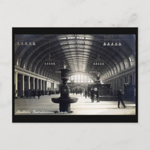 Old Postcard - Central Station, Stockholm, Sweden Vykort