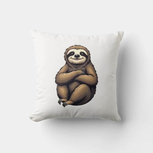 Old Print Sloth Art Vintage Graphic 2 Kudde (Framsida)