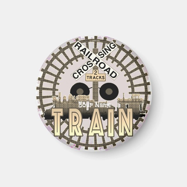 Old Railroad Tåg Magnet (Framsidan)