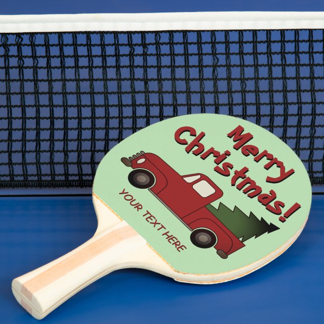 Old red chevy truck and Christmas tree custom Pingisracket (Insitu)