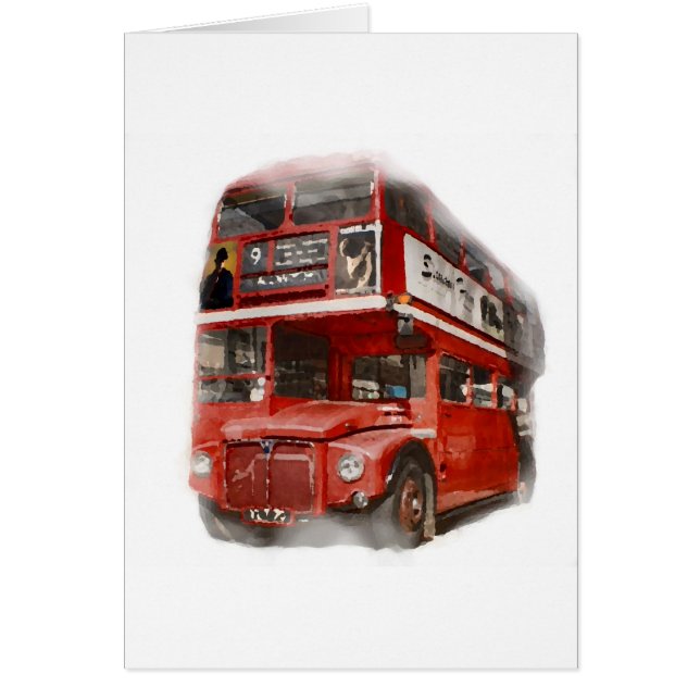 Old Red London Buss Hälsningskort (Framsidan)