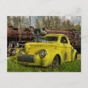 Old Rusty Hotrod 1941 Coupe Råtta Rod Vykort