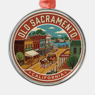 Old Sacramento State Historic Park Kalifornien Julgransprydnad Metall