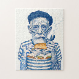 Old Sailor Eating Sandwich Pussel