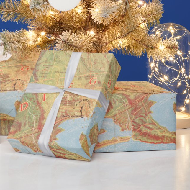 Old San Diego CA Karta (1915)  Presentpapper (Helgdagar)