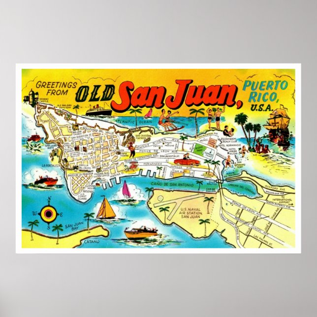 Old San Juan Puerto Rico Poster (Framsidan)