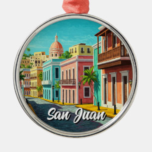Old San Juan Puerto Rico Travel Julgransprydnad Metall