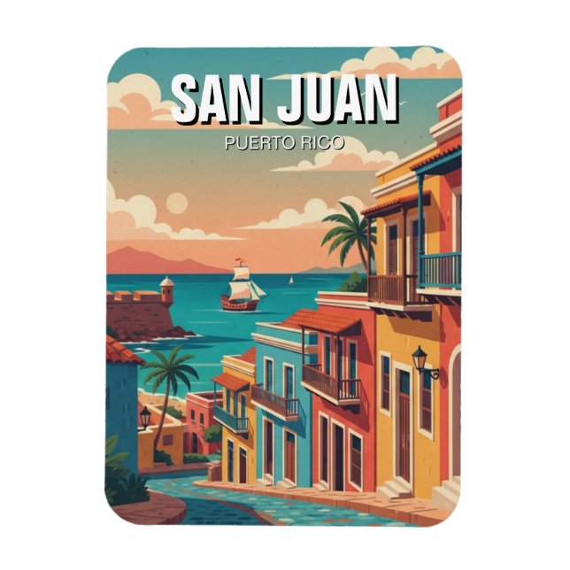 Old San Juan Puerto Rico Travel Magnet (Vertikal)