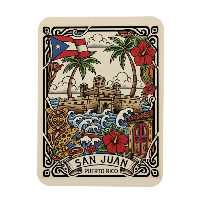 Old San Juan Puerto Rico Travel Magnet (Vertikal)