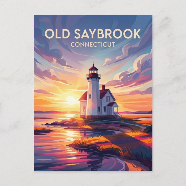 Old Saybrook, Connecticut, USA Vykort (Framsida)