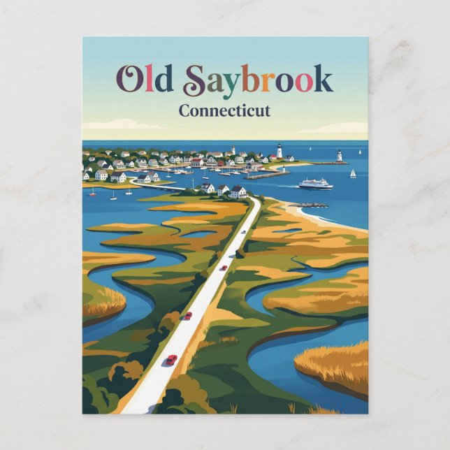 Old Saybrook Connecticut Vykort (Framsida)