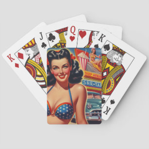 Old school 1950-talets flicka casinokort