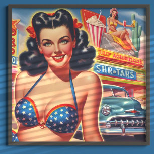 Old school 1950-talets flicka poster