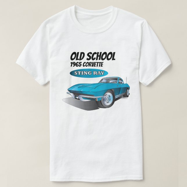 Old school 1965, stickad korvett t shirt (Design framsida)