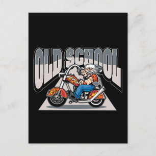 Old school Biker Vykort