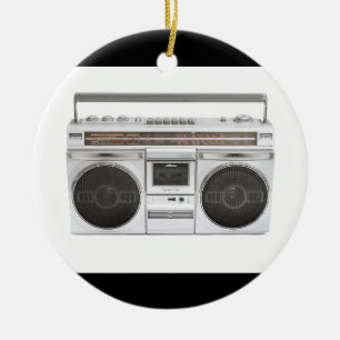 Old school Boombox radiosände Julgransprydnad Keramik