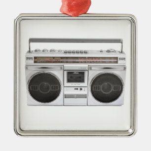 Old school Boombox radiosände Julgransprydnad Metall