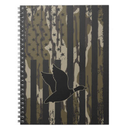 Old school Camo Anka som jagar amerikanska USA fla Anteckningsbok