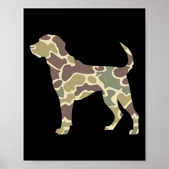 Old school Camo Hunting Hund Poster (Framsidan)