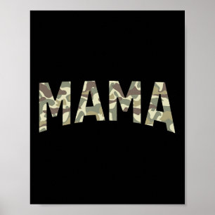Old school Camo Mamma Mors dag Funny Poster