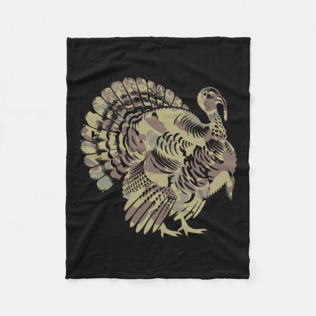 Old school Camo Turkey Hunting Thankgiving Gift Fleecefilt (Framsidan)