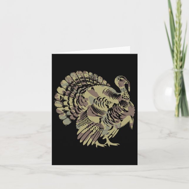 Old school Camo Turkey Hunting Thankgiving Gift Kort (Framsida)