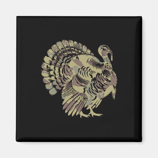 Old school Camo Turkey Hunting Thankgiving Gift Magnet (Framsidan)