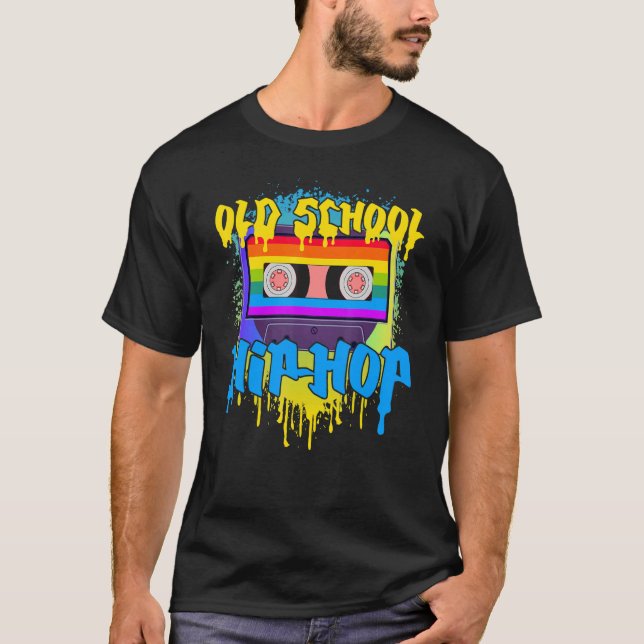 Old school Cassette Mixtape Hip hop Music T Shirt (Framsida)