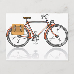 Old school cykelsketch vykort