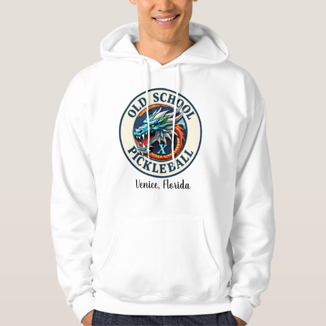 Old School Dragon X Pickleball Hoodie  (Framsida)