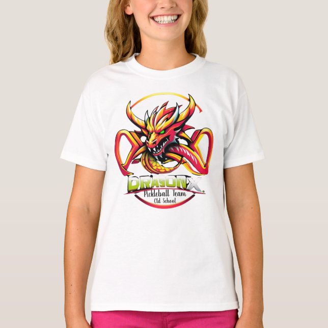 Old School Dragon X Pickleball Team T-shirts (Framsida)