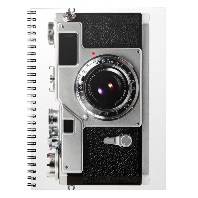 Old school Film Camera Anteckningsbok Med Spiral (Framsidan)