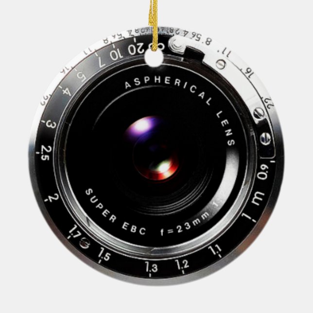 Old school filmar kameran julgransprydnad keramik (Baksidan)