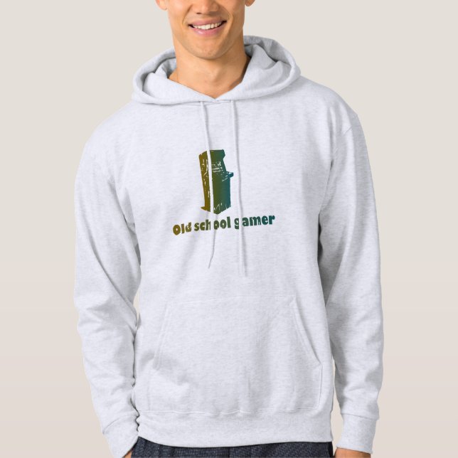 Old school gamer hoodie (Framsida)