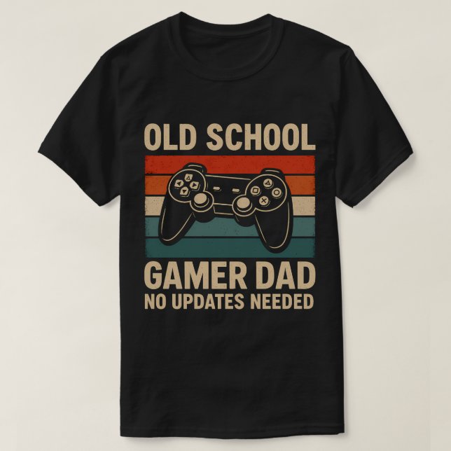 Old school Gamer Pappa Retro Controller T-shirt (Design framsida)