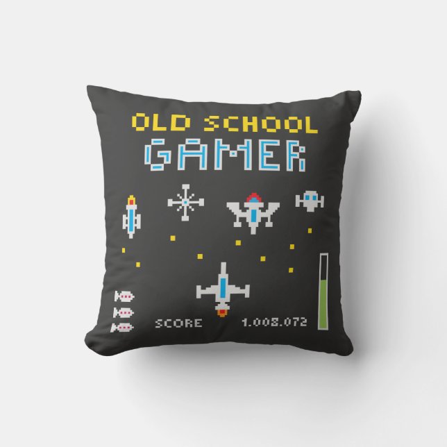old school Gamer - Stellarship - Dekorativ kudde (Framsida)