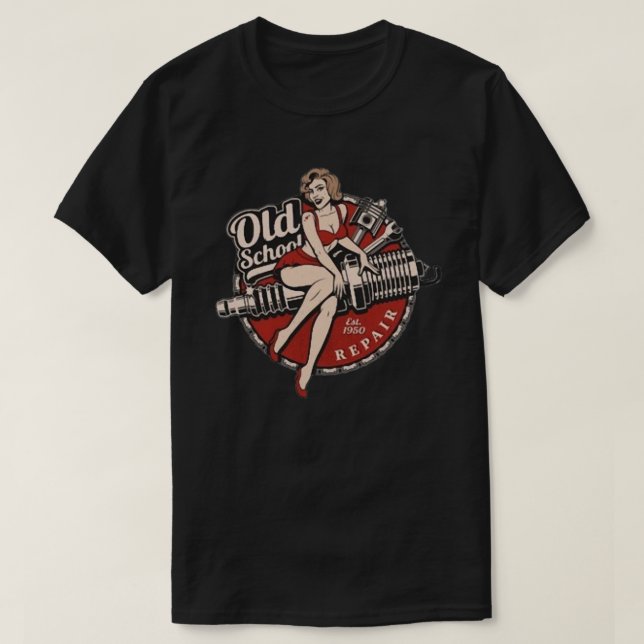 Old school Garage T Shirt (Design framsida)